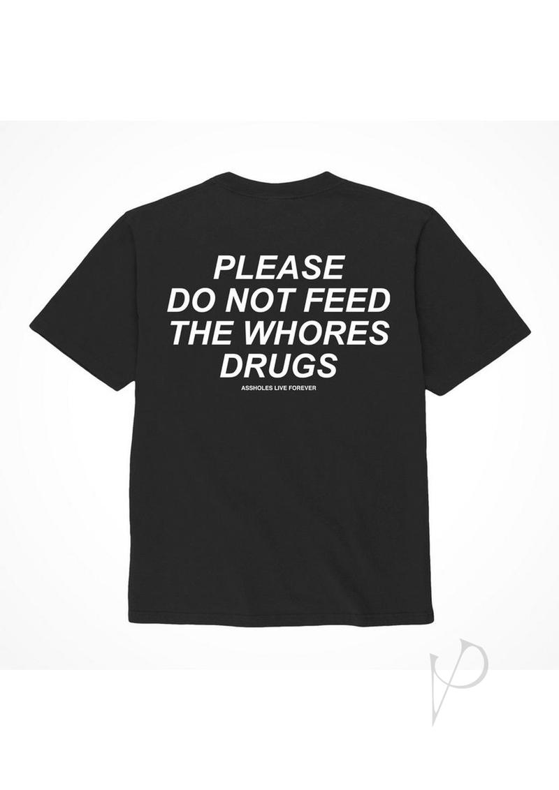 Alf Please Do Not Drugs Tshirt Lg Blk