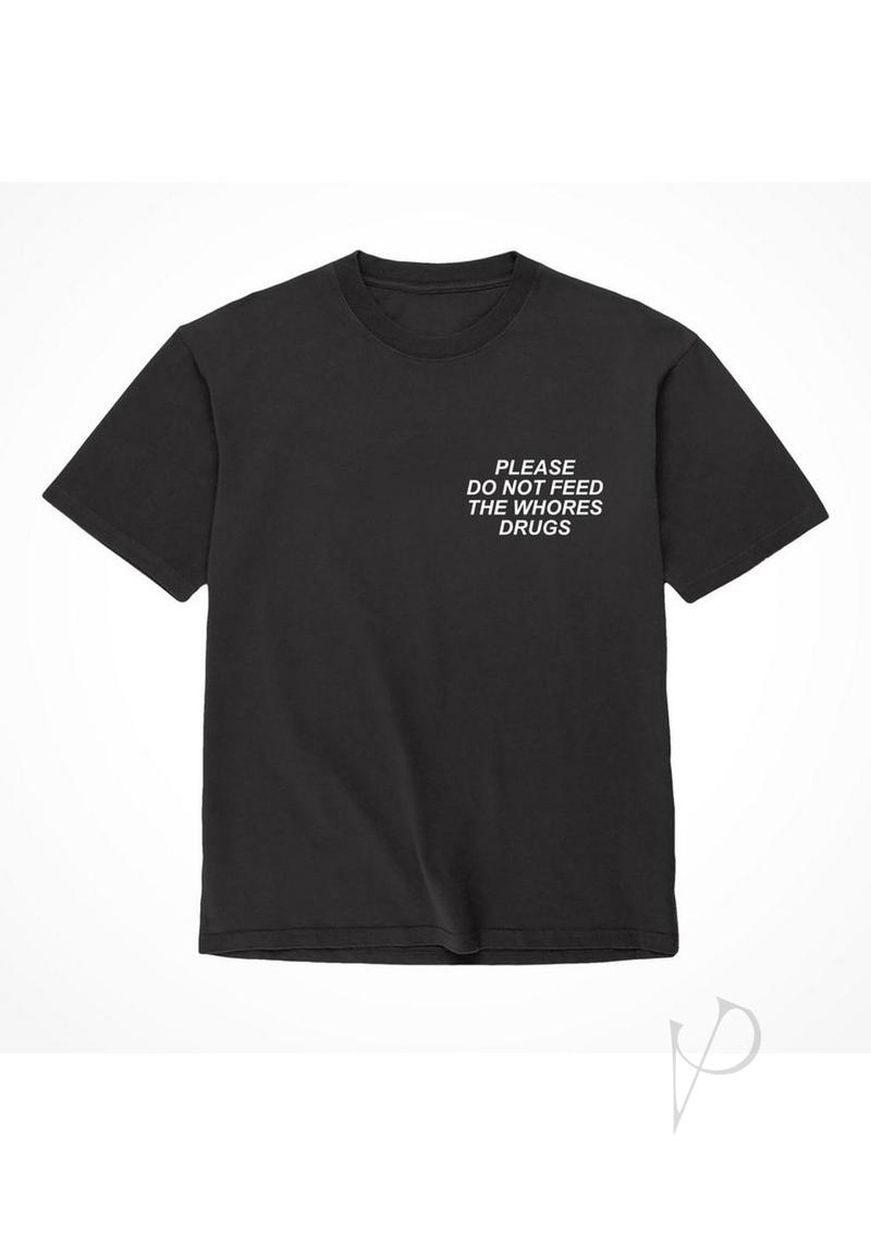 Alf Please Do Not Drugs Tshirt Lg Blk