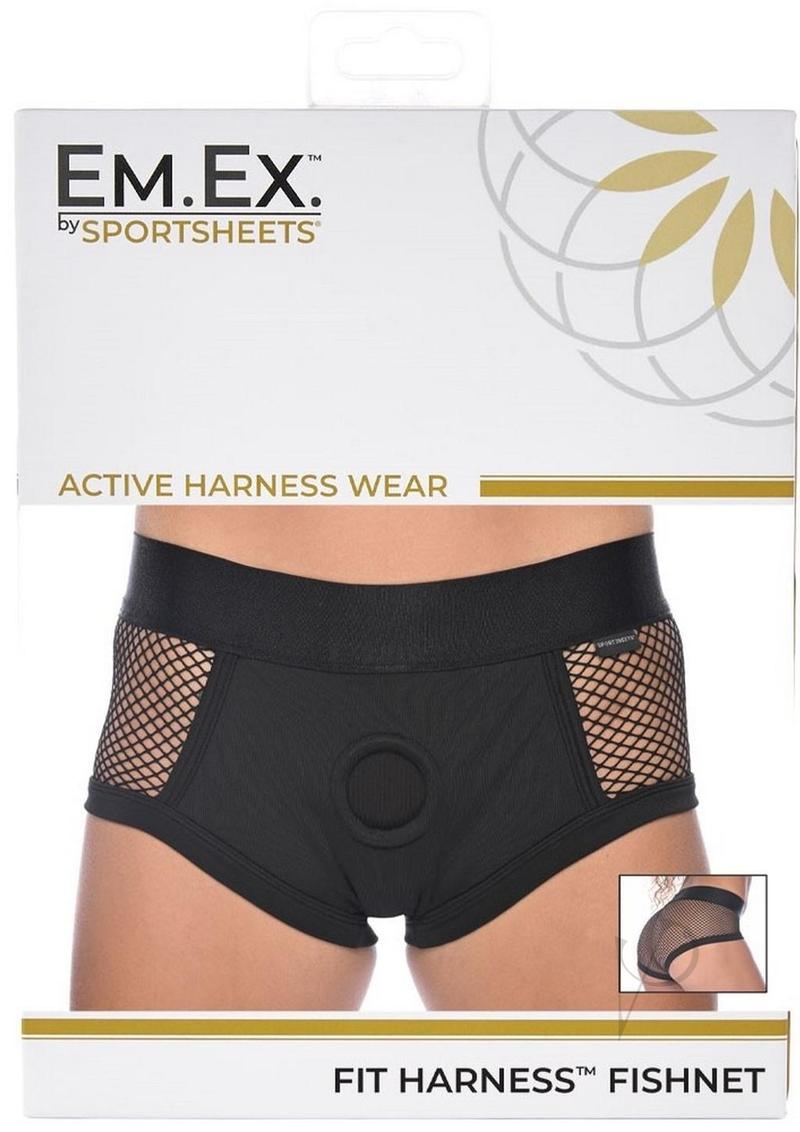 Em Ex Fit Harness Fishnet Sm Black