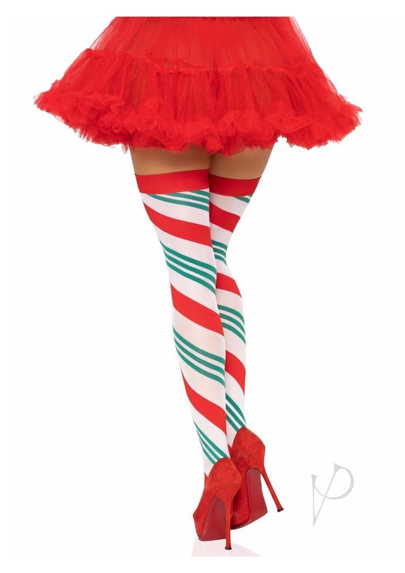 Holidy Ribb Thighhigh Os Rd/wht/gr(sale)