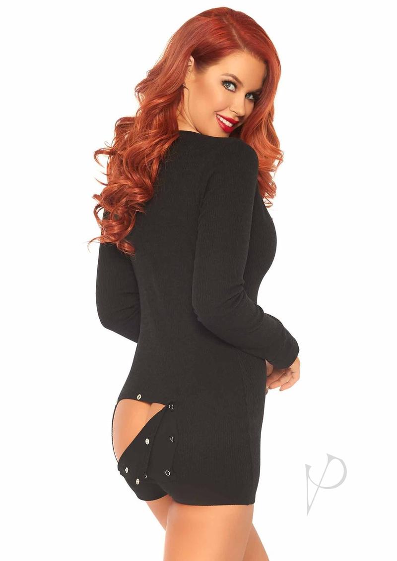Brushd Romp Longjohn /flap M/l Blk(sale)