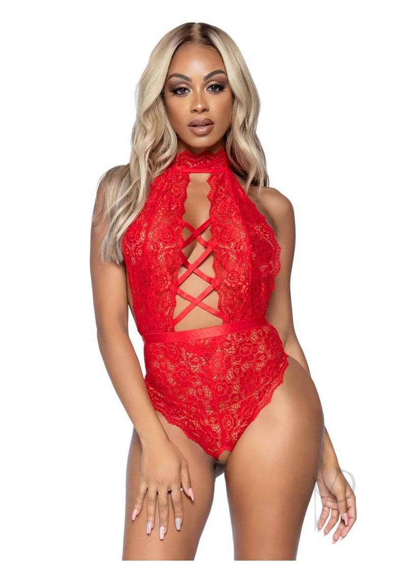High Neck Teddy Thong Lg Red(sale)