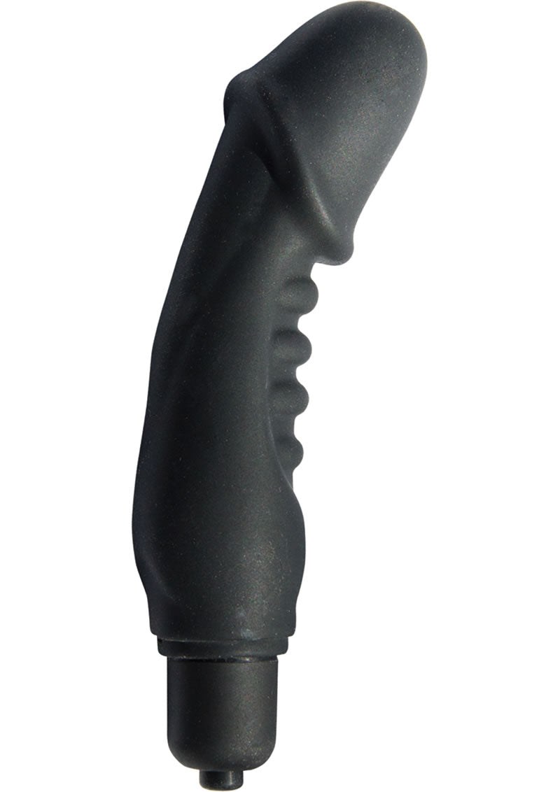 Mack Tuff Ribbed Vibrating Penis Black