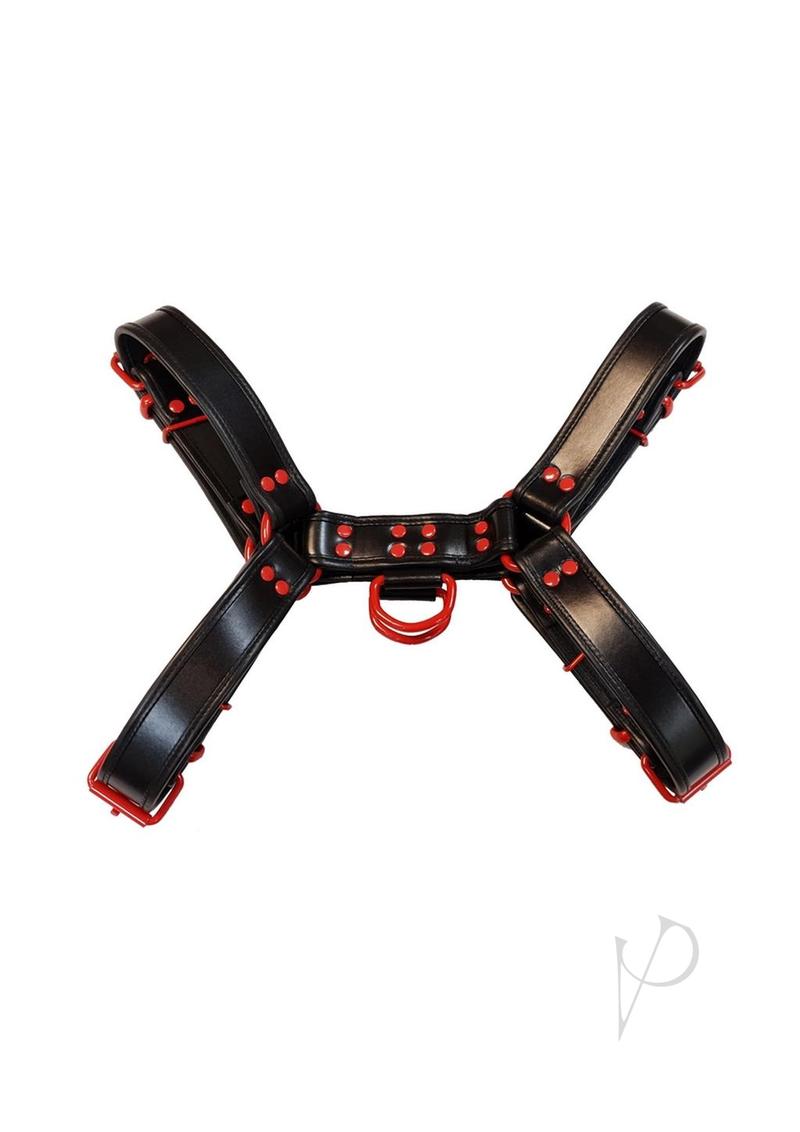 Leather O T Harness Blk/red Md