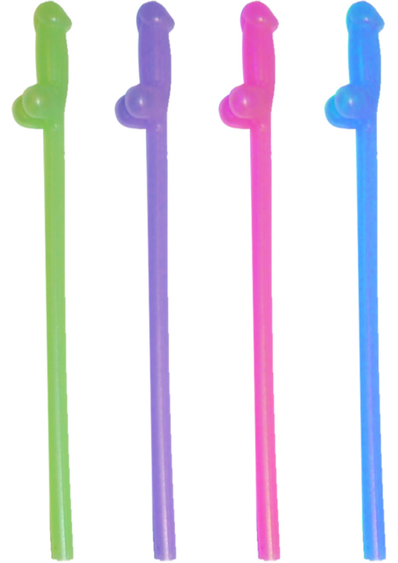 Glow In The Dark Naughty Straws
