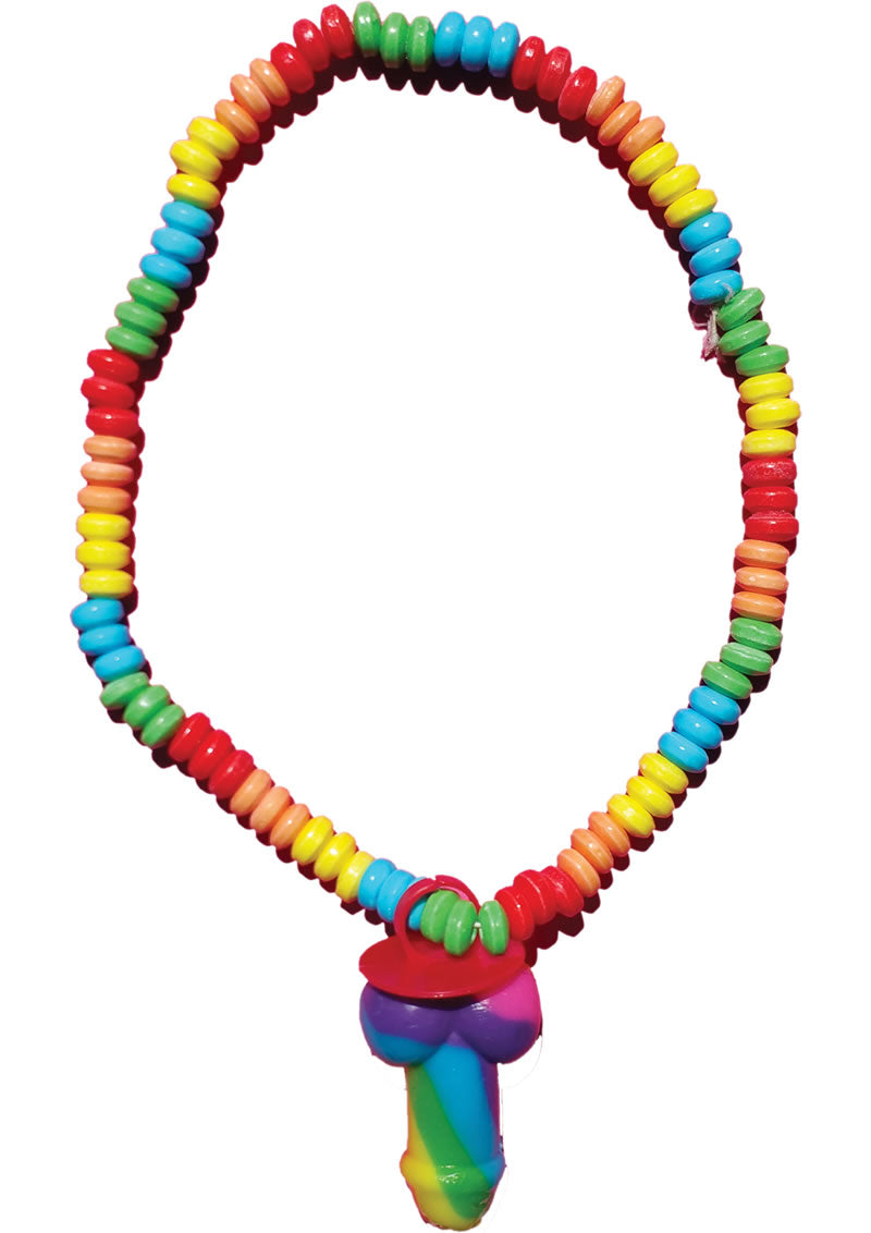 Rainbow Cock Stretchy Candy Necklace