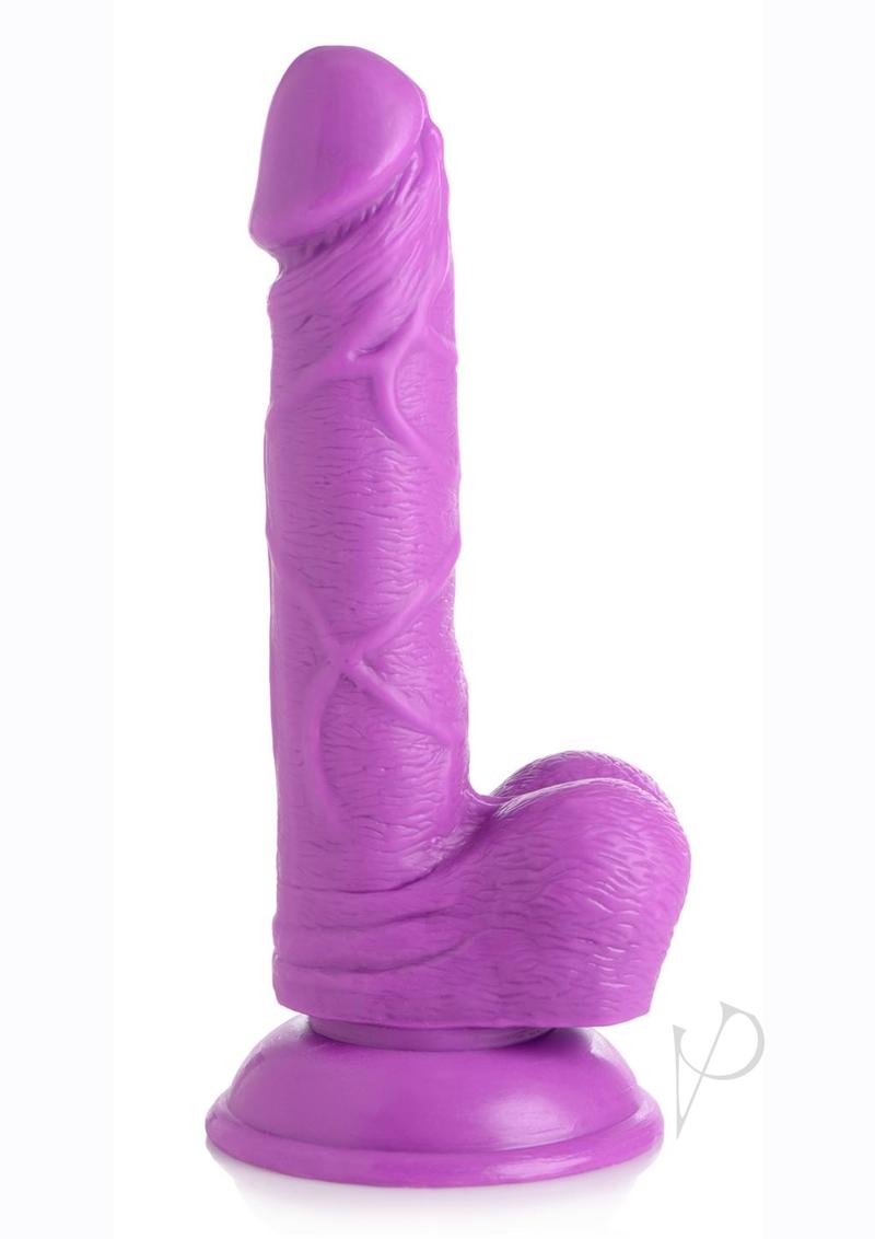 Pop Peckers Dildo W/balls 6.5 Purple