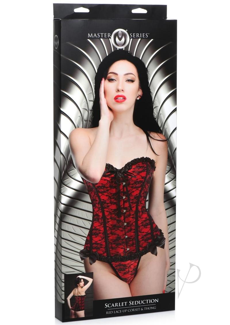 Ms Scarlet Seduct Corset Thong Lg(disc)