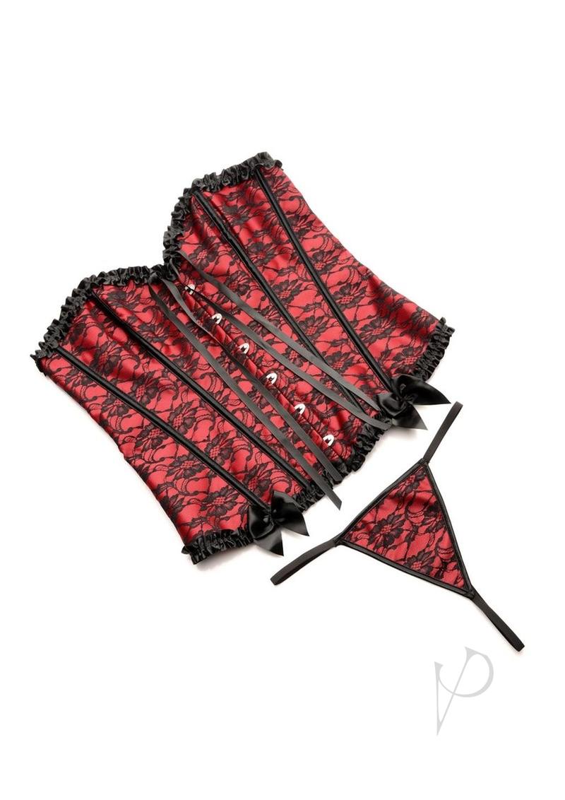 Ms Scarlet Seduct Corset Thong Lg(disc)