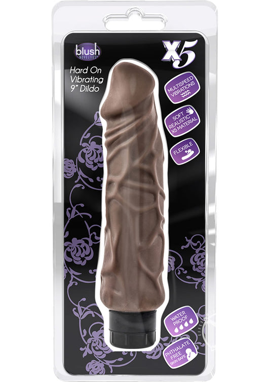 X5 Hard On Vibe 9 Dildo Brown