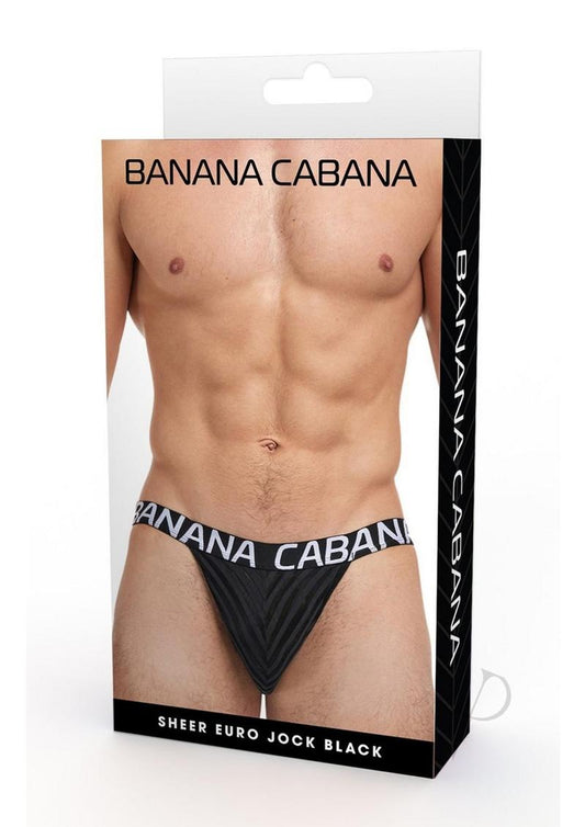 Banana Cabana Sheer Jock L/xl Black