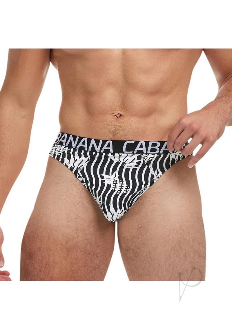 Banana Cabana Thong Md/lg Blk/wht
