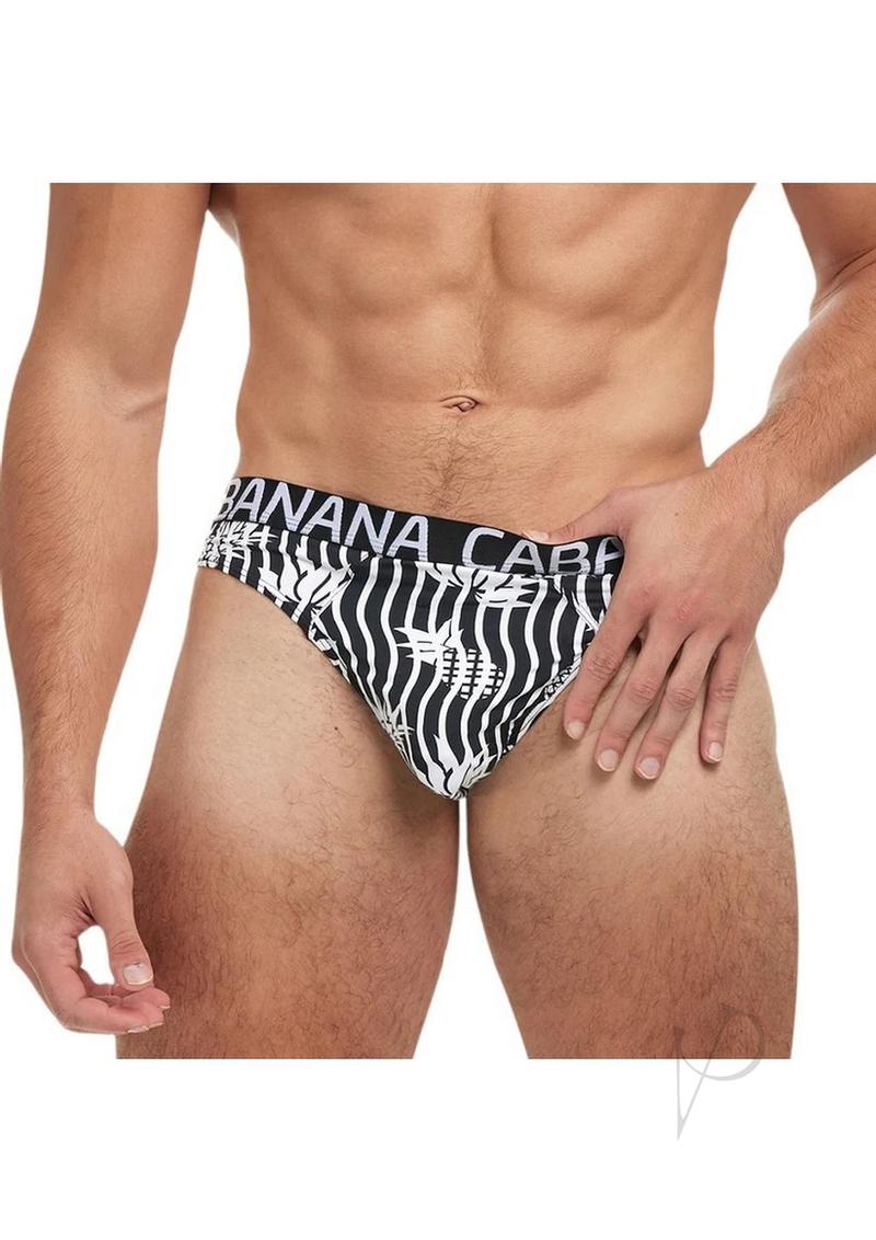 Banana Cabana Bikini Md/lg Blk/wht