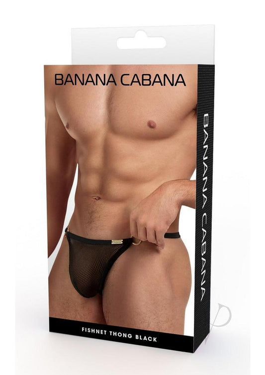 Banana Cabana Gstring Mesh Md/lg Black