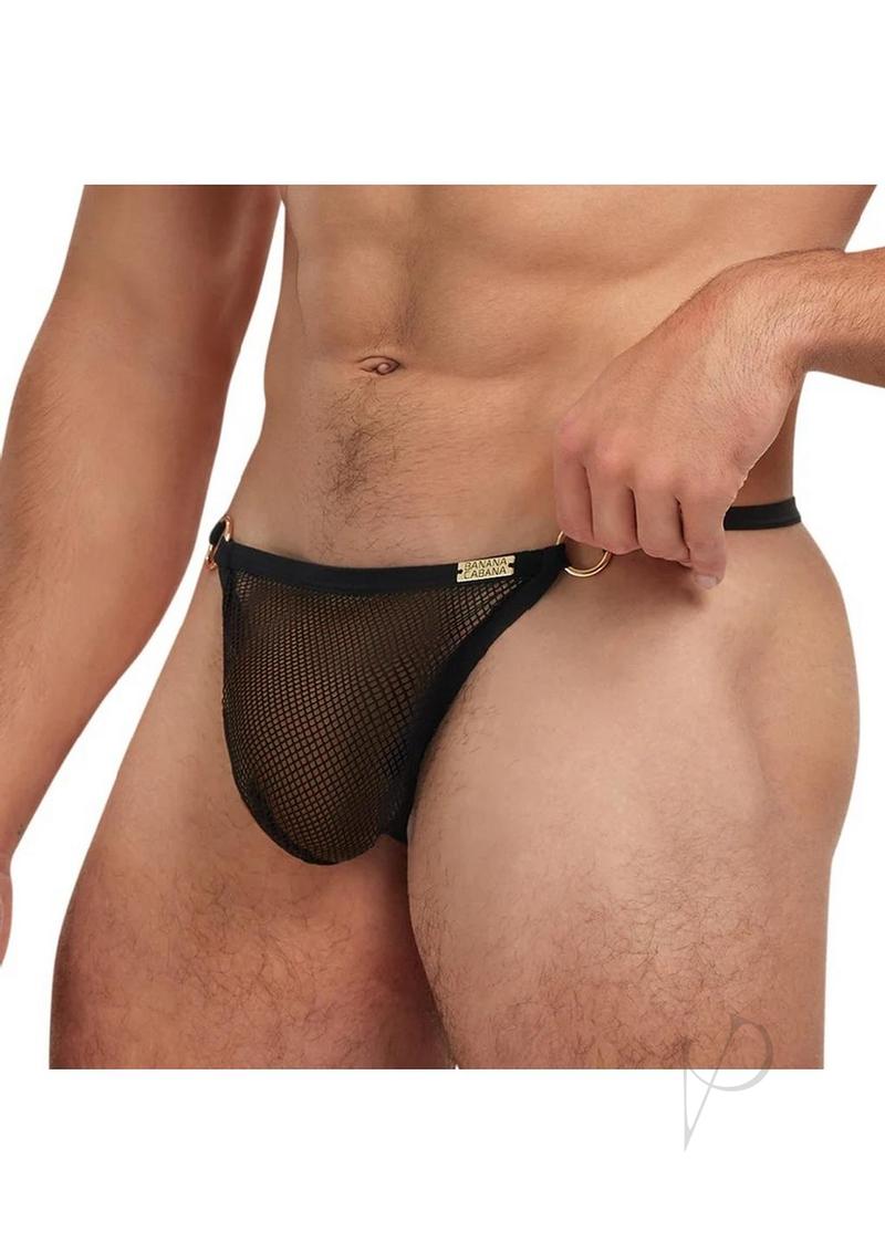 Banana Cabana Gstring Mesh Md/lg Black