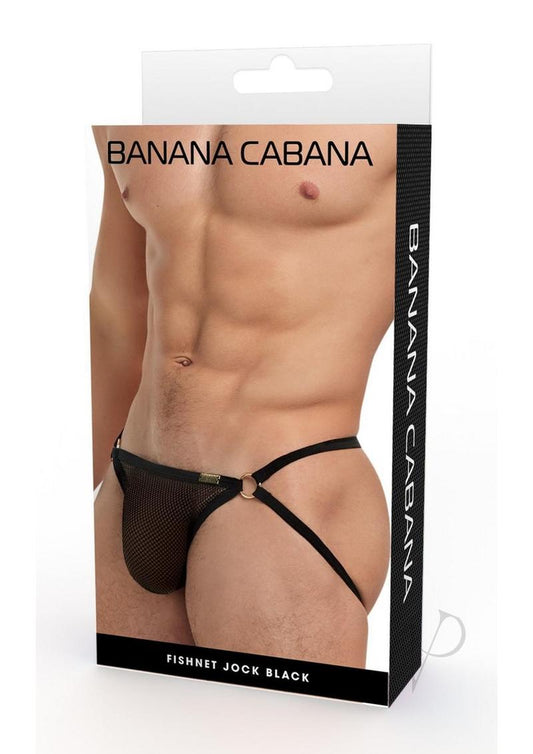 Banana Cabana Jock Mesh Md/lg Black