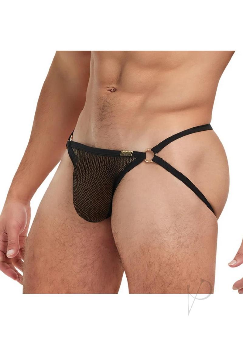 Banana Cabana Jock Mesh Md/lg Black