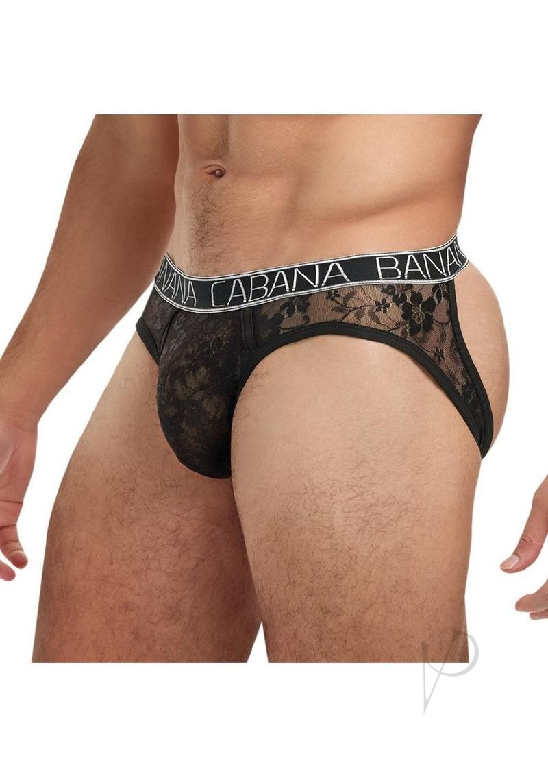 Banana Cabana Lace Night Open M/l Blk