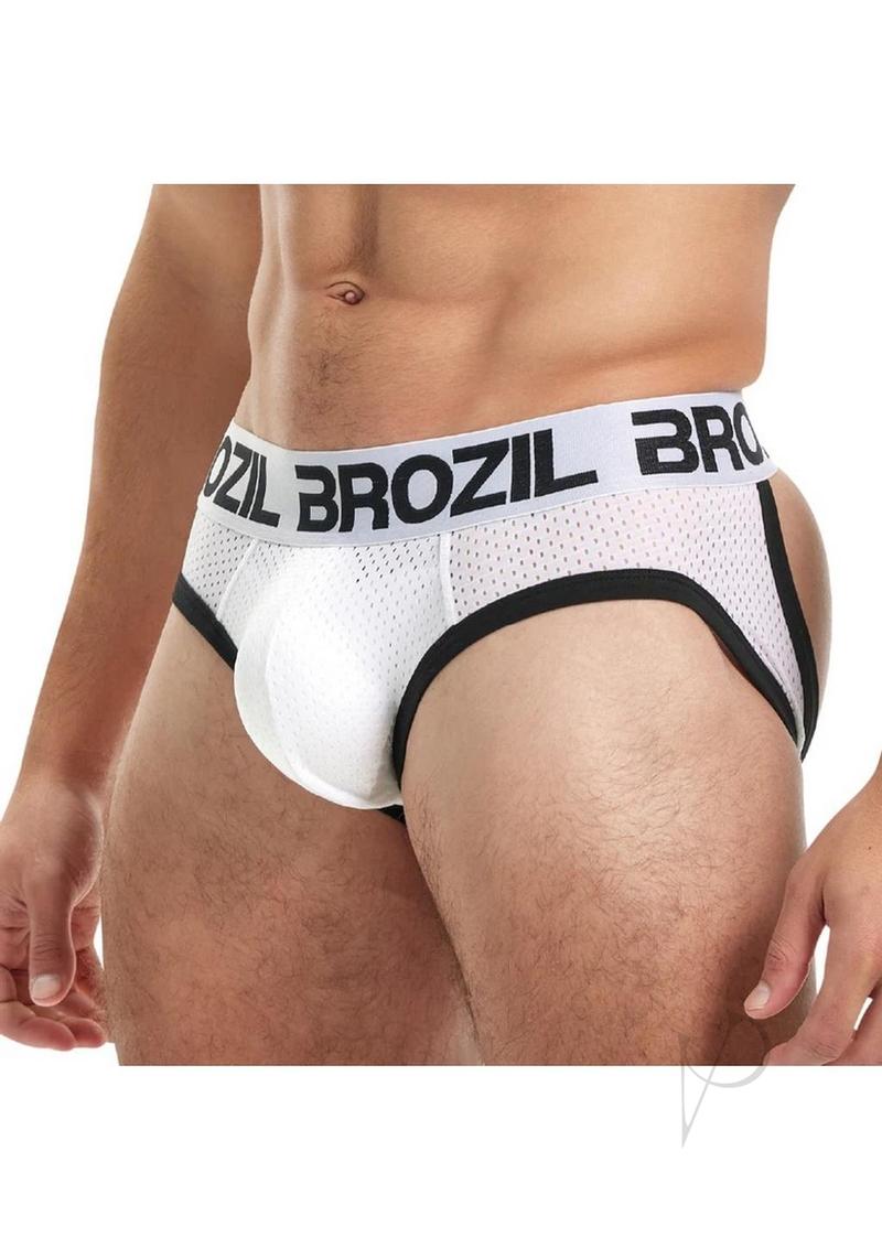 Brozil Open Back Mesh Brief L/xl Wht