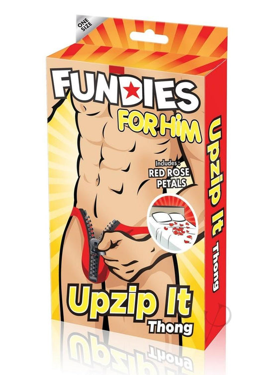 Unzip It Thong Red Rose Petal O/s