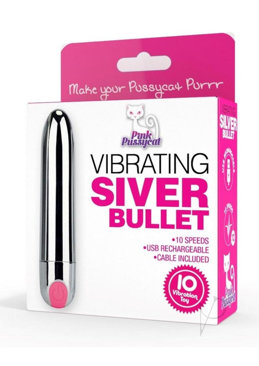 Pink Pussycat Vibrating Silver Bullet
