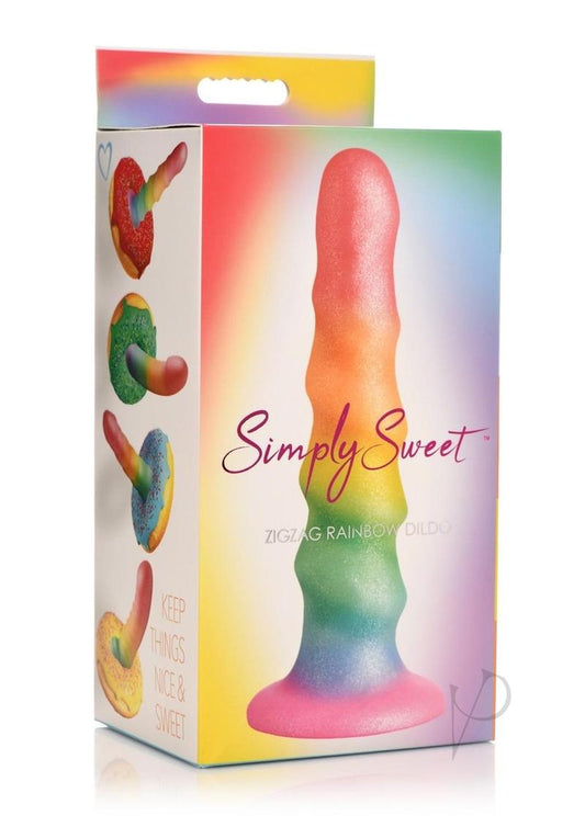Simply Sweet Zigzag Rainbow Dildo