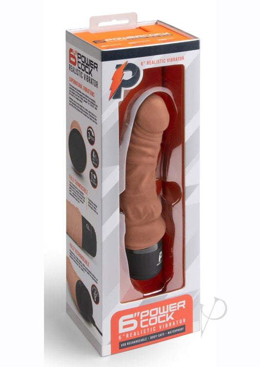 Pc Realistic Vibrator 6 Mocha(disc)