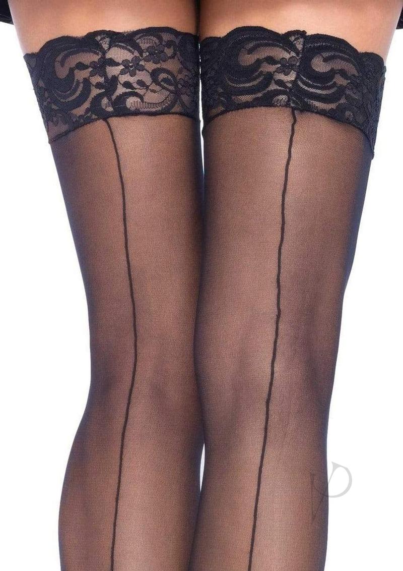 Sheer Stocking Back Seam Lace Os Nude