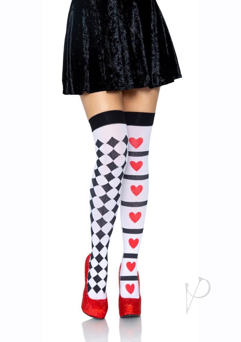 Harlequin Heart Thig Hi Os Wht/rd(disc)