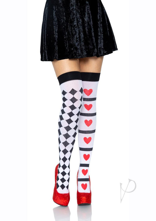 Harlequin Heart Thig Hi Os Wht/rd(disc)