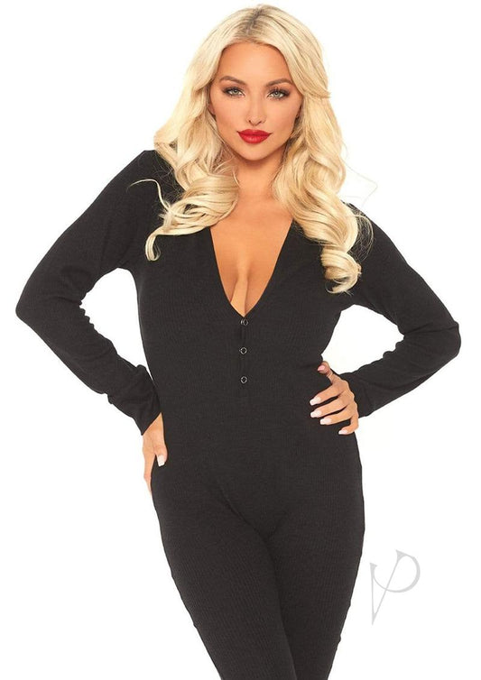 Cozyrib Long Johns Snapflap Xl Blk(spec)