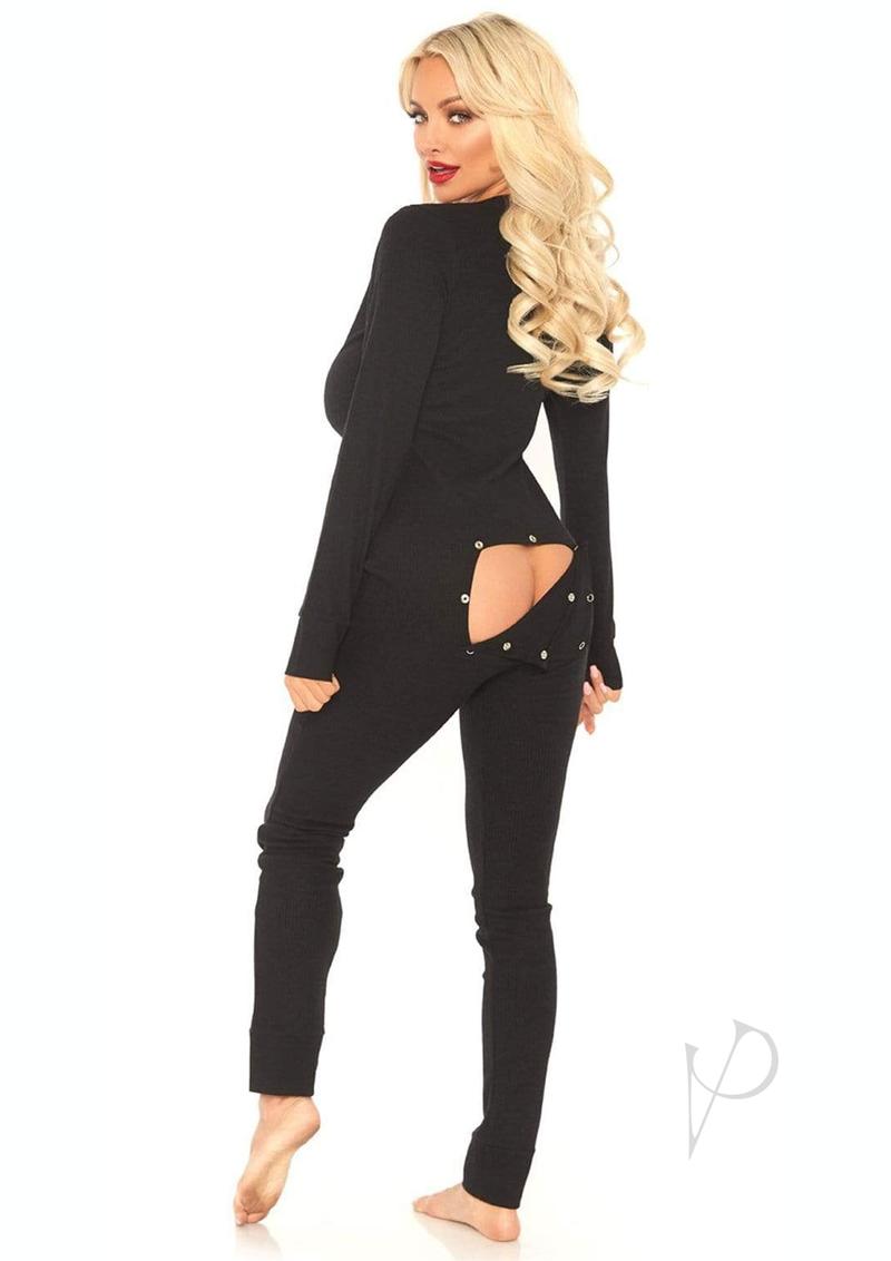 Cozyrib Long Johns Snapflap Xl Blk(spec)