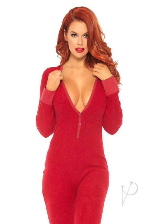 Cozybrush Long John W/flap S/m Red(spec)