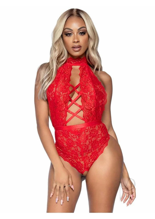 High Neck Teddy Thong Lg Red(sale)