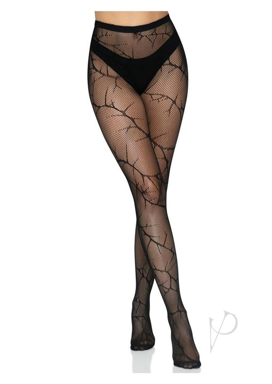 Cracked Fishnet Tights Os Black(sale)