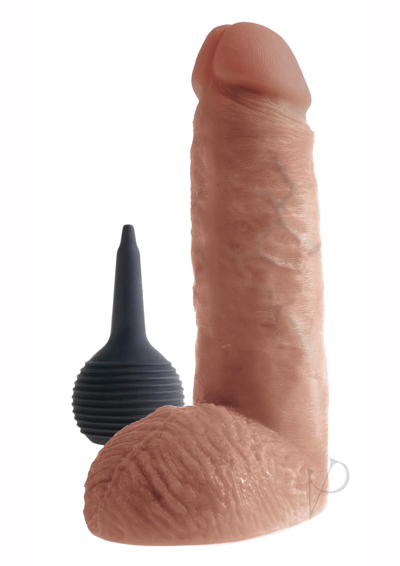Kc 8 Squirting Cock W/balls Tan