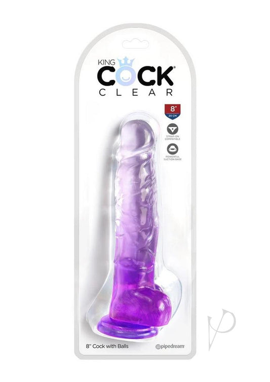 Kc 8 Cock Clear W/balls Purple