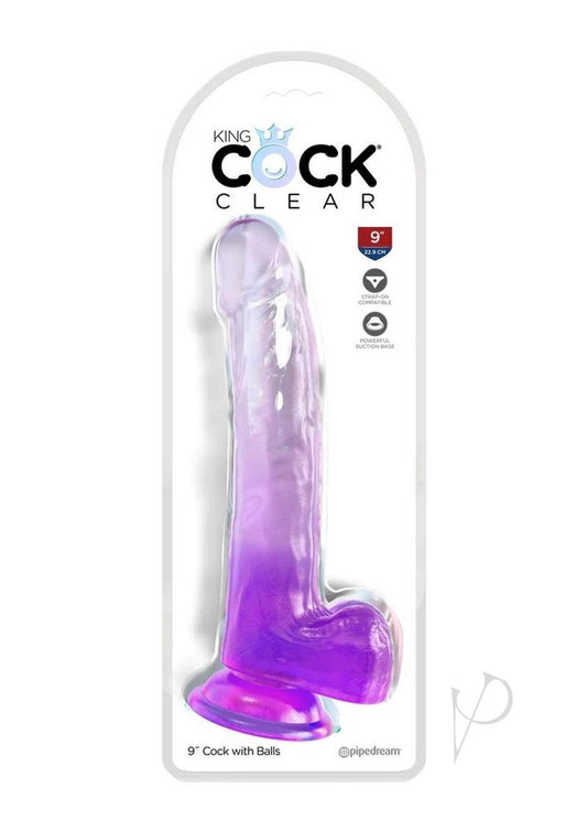 Kc 9 Cock Clear W/balls Purple