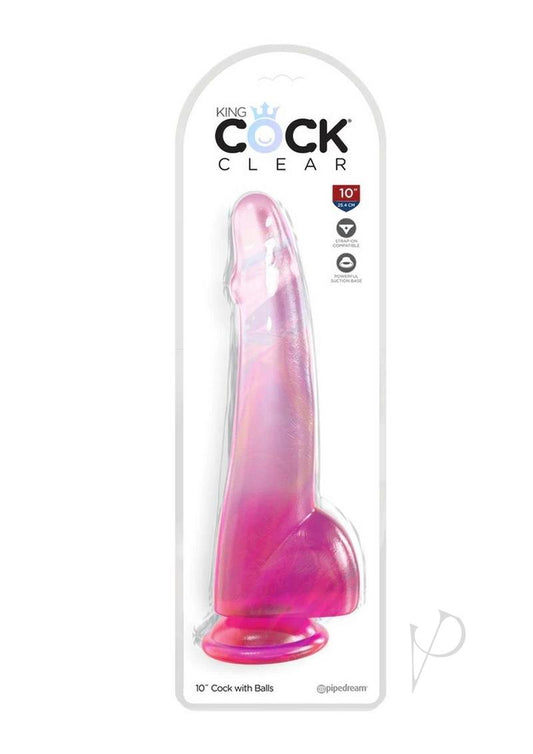 Kc 10 Cock Clear W/balls Pink
