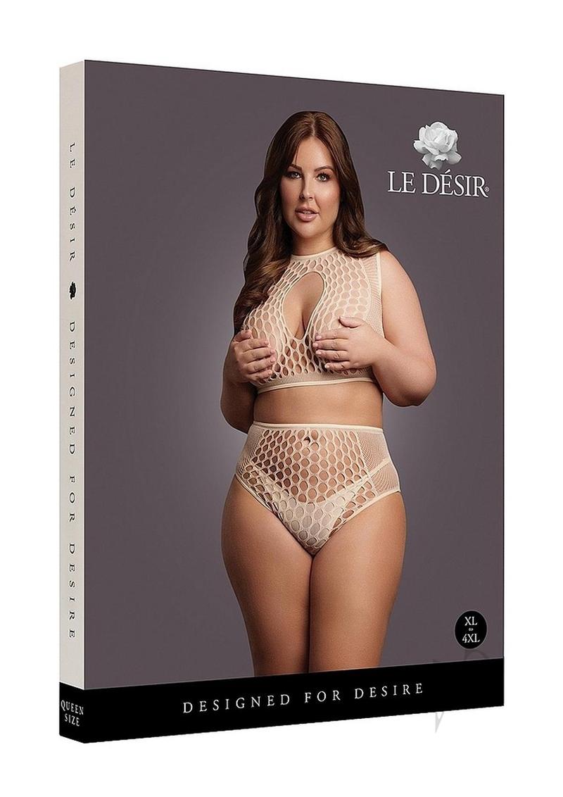 Duo Net Key Hole Bra Set Qn Beg