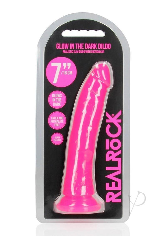 Realrock Slim Dildo 7 Gitd Pink