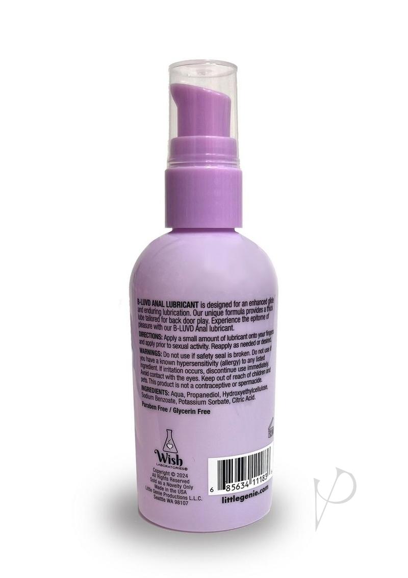 B-luvd Anal Lube 4oz