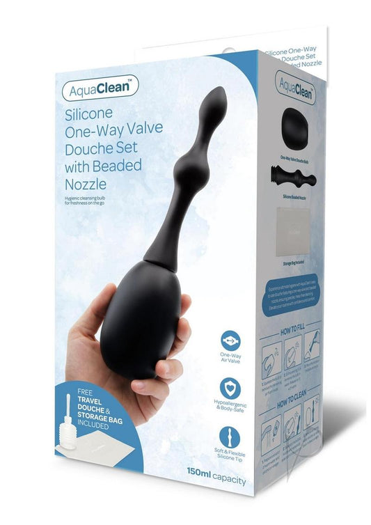 Aquaclean 150ml Douche W/anal Bead Blk