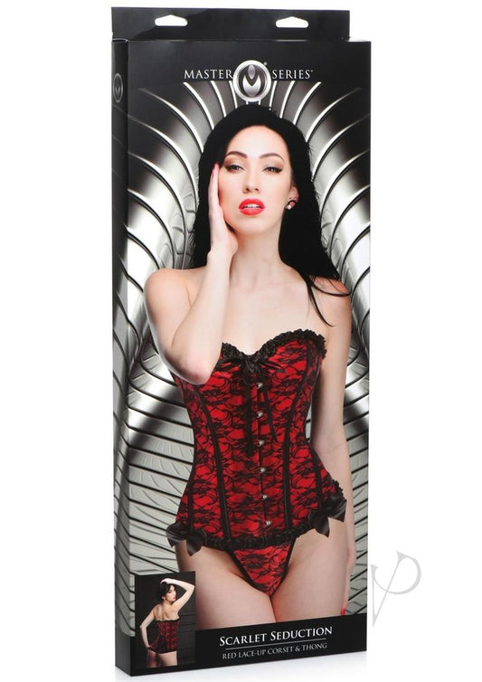 Ms Scarlet Seduct Corset Thong Lg(disc)
